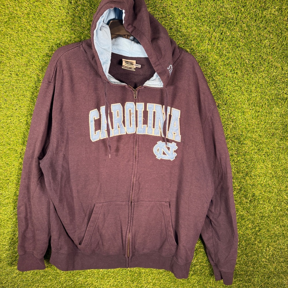 Stadium Athletics Carolina Tar Heels Zip Up Hoodie XXL Navy faded NCAA College